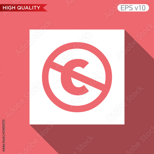 Colored icon or button of stop c symbol with background