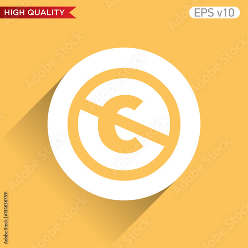Colored icon or button of stop c symbol with background