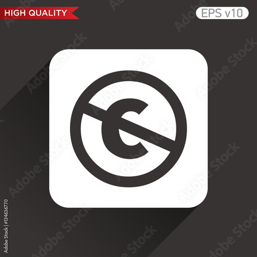 Colored icon or button of stop c symbol with background