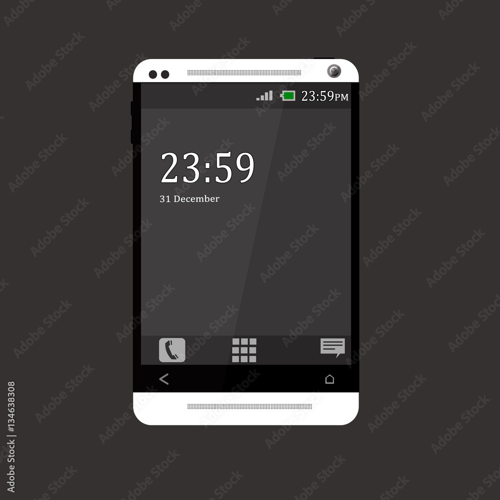 White smartphone on a gray background. White smartphone on a gray background.