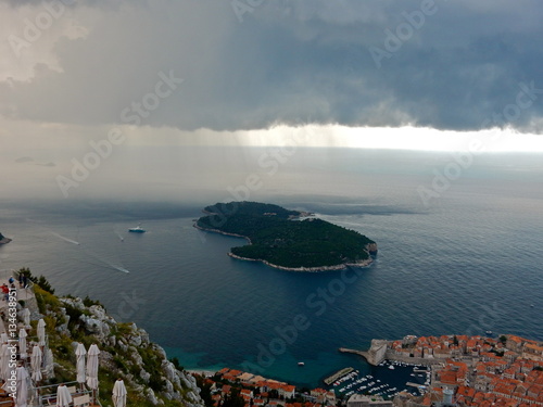 Storm in over Lokrum Island, Dubrovnik, Croatia