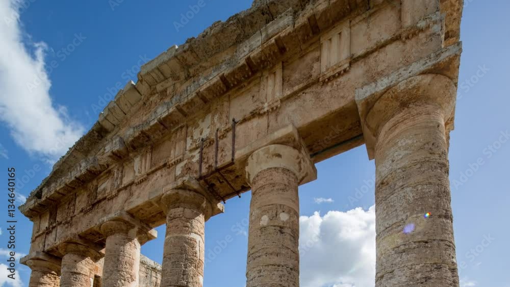 timelapse of the greek ruins of segesta in sicily, italy timelapse of the greek ruins of segesta in sicily, italy