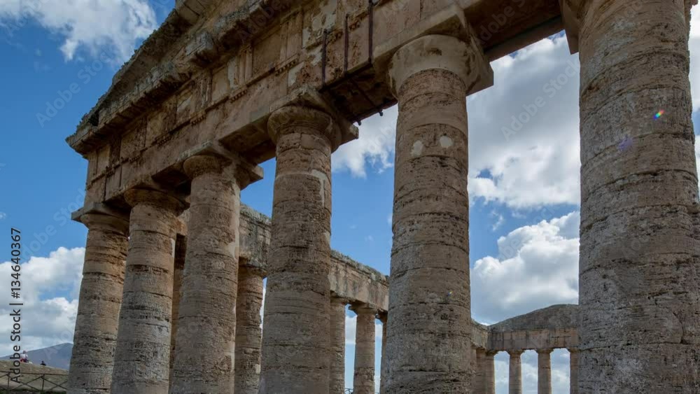 timelapse of the greek ruins of segesta in sicily, italy timelapse of the greek ruins of segesta in sicily, italy