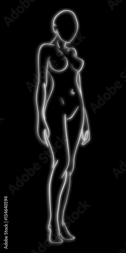 Sketch of the naked sports girl © Sergey Ksenofontov
