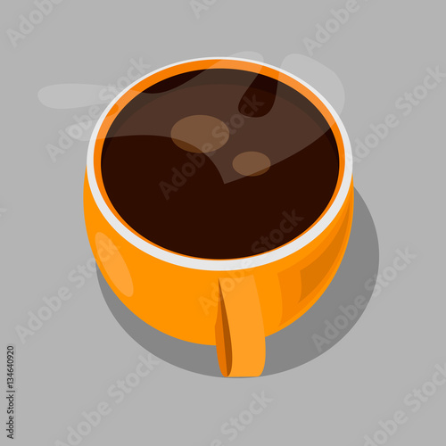 Orange cup of coffee