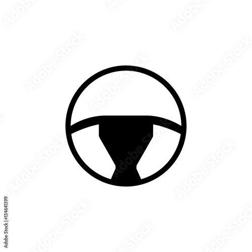 Steering wheel solid icon, car element and navigation, vector graphics, a filled pattern on a white background, eps 10.