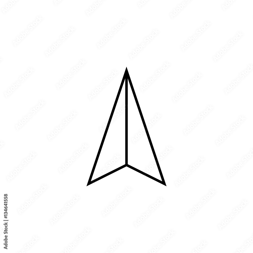 Location arrow line icon, navigation and gps sign, vector graphics, a linear pattern on a white background, eps 10. Location arrow line icon, navigation and gps sign, vector graphics, a linear pattern on a white background, eps 10.