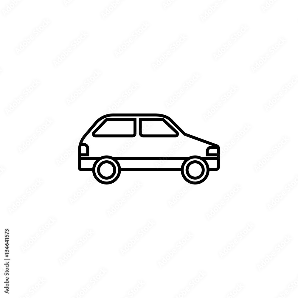 Car line icon, navigation and transport sign, vector graphics, a linear pattern on a white background, eps 10.