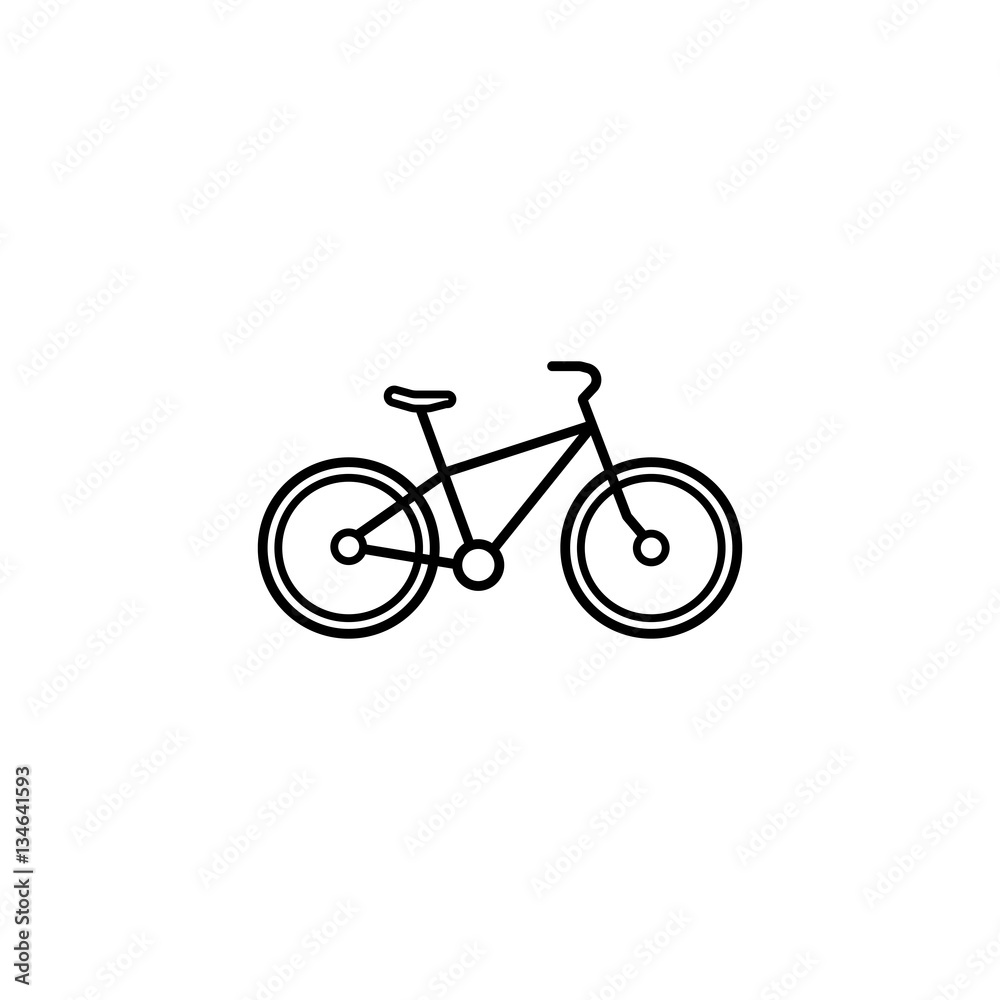 Bicycle line icon, navigation and transport sign, vector graphics, a linear pattern on a white background, eps 10.