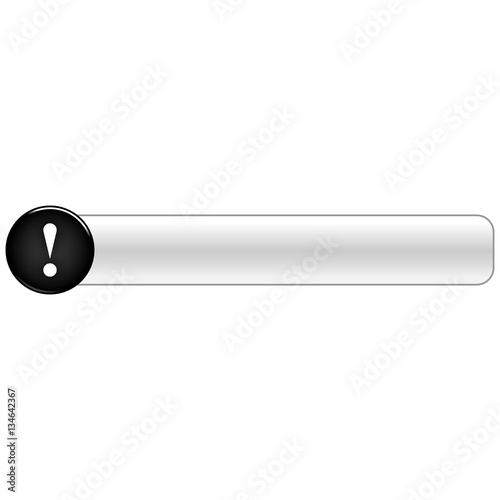 Black glossy button exclamation mark sign warning icon