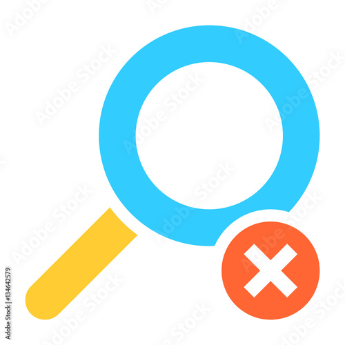 Flat magnifier icon magnifying glass sign loupe button