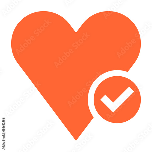 Flat heart icon favorite sign liked button