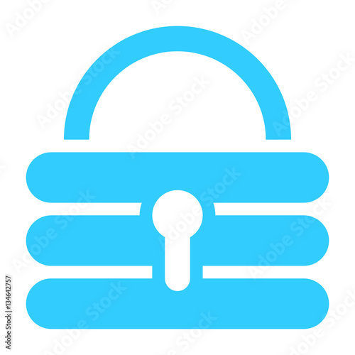 Flat padlock icon lock sign password button