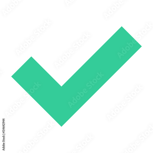 Flat check mark icon tick sign approved button
