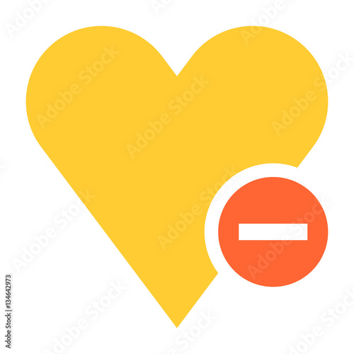 Flat heart icon favorite sign liked button