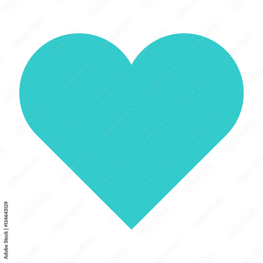 Flat heart icon love sign favorite interface button