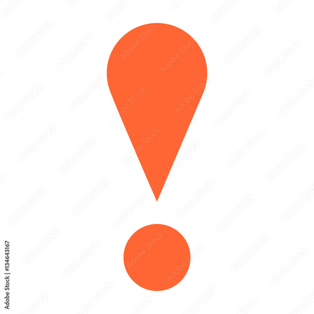Flat exclamation mark icon attention sign warning button Flat exclamation mark icon attention sign warning button