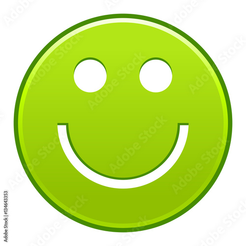 Green smiling face cheerful smiley happy emoticon