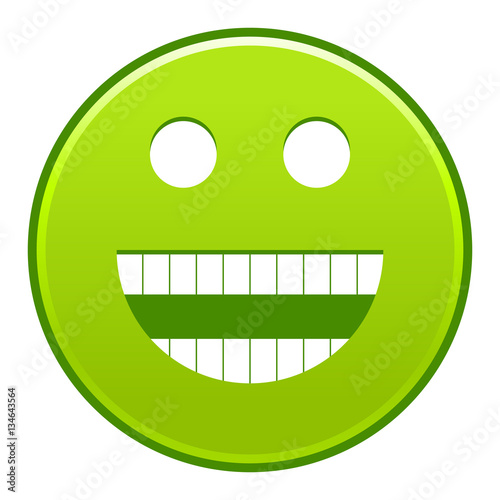 Green smiling face cheerful smiley happy emoticon