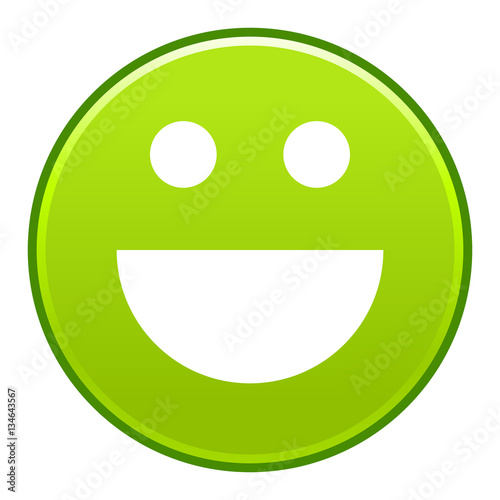 Green smiling face cheerful smiley happy emoticon