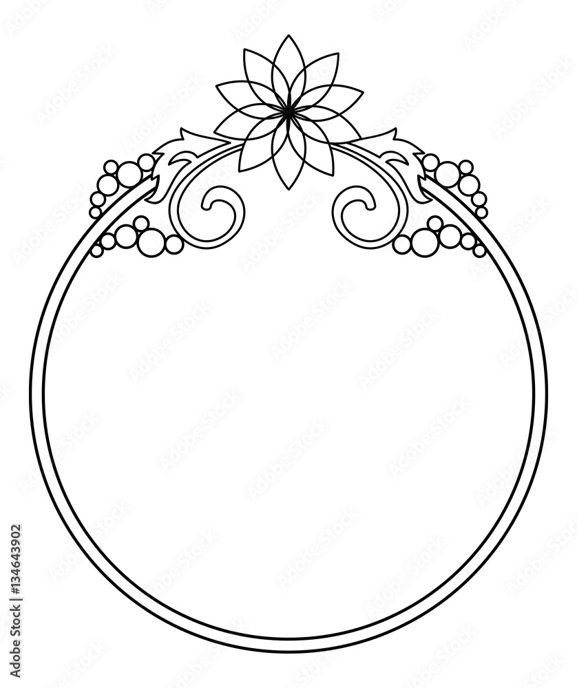 Circle frame elegant isolated icon Royalty Free Vector Image