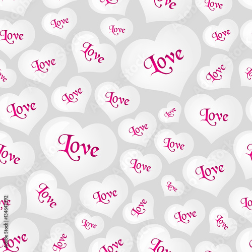 white helium balloons heart shape for love and valentine seamless pattern eps10