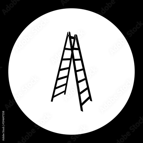 one isolated ladder black simple icon eps10