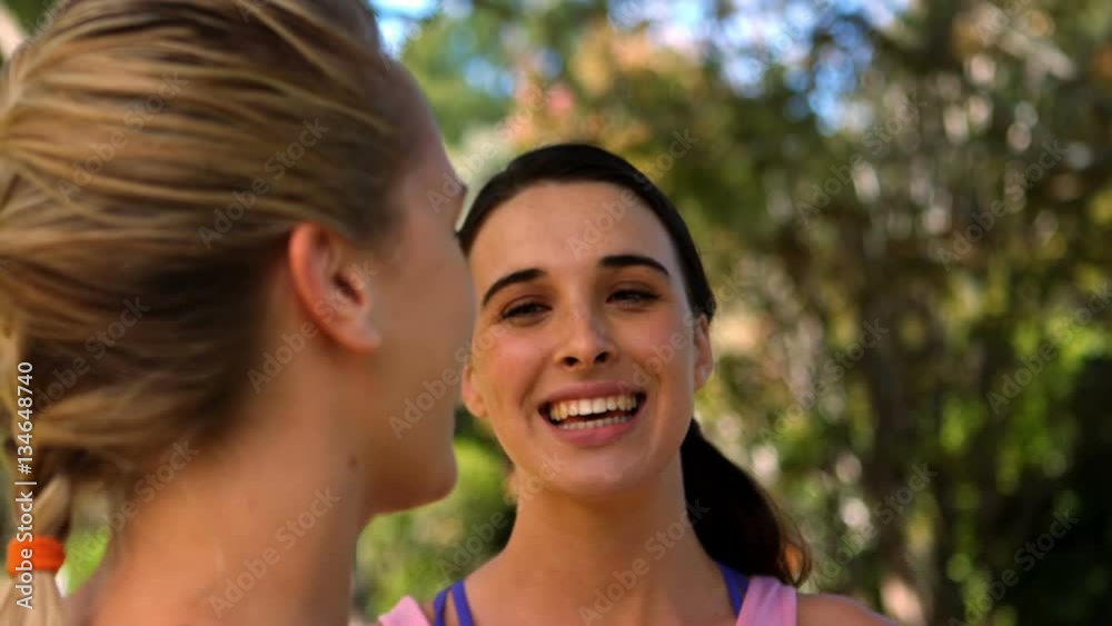 Female volunteers interacting with each other Female volunteers interacting with each other