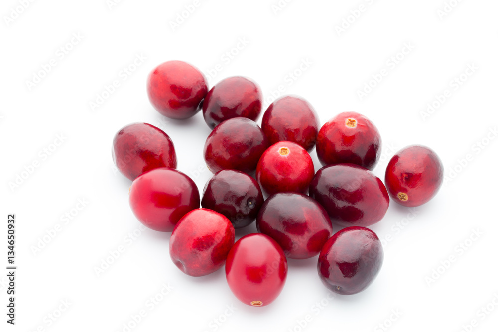 Cranberries top view. Red, ripe cranberries macro view. Cranberries top view. Red, ripe cranberries macro view.