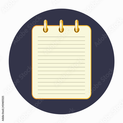 Icon of the yellow notepad on the rings