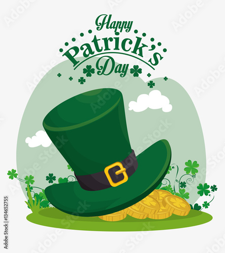 happy saint patricks day card vector illustration design