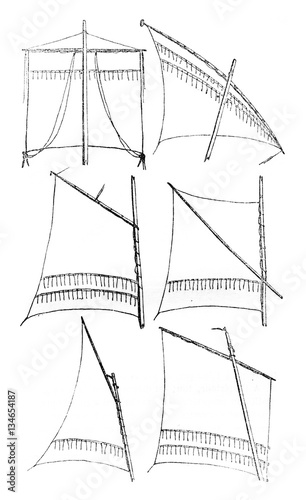 Photography Sailing relates square, Latin sail, gaff sail, sail sprit, gunte