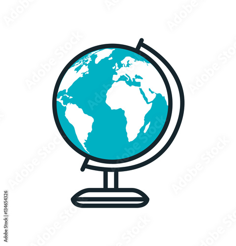 world planet sphere school supply vector illustration design