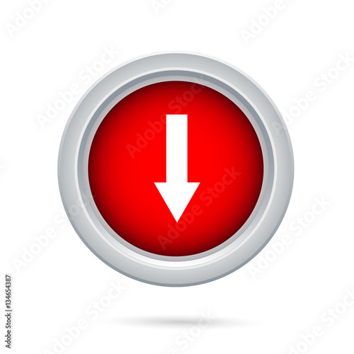 Free Download Icon red button with a down arrow pointer - GFXLoad