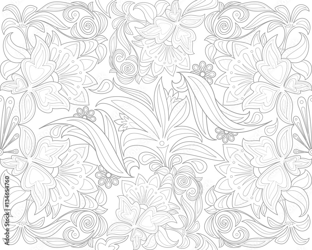 Fototapeta premium Floral seamless background