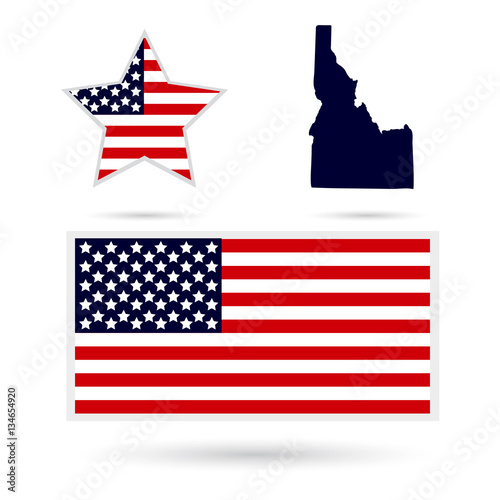 Map of the U.S. state of Idaho on a white background. American f