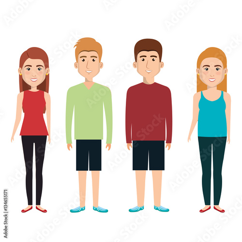 persons group avatars characters vector illustration design