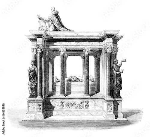 Obraz na plátně Tomb of Henri II and Catherine de Medicis, in Saint Denis, vinta