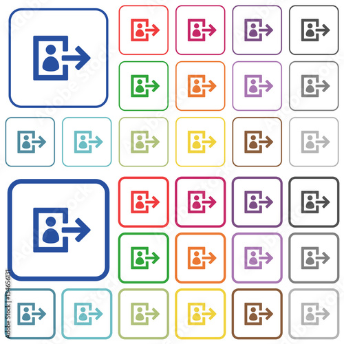 User logout outlined flat color icons