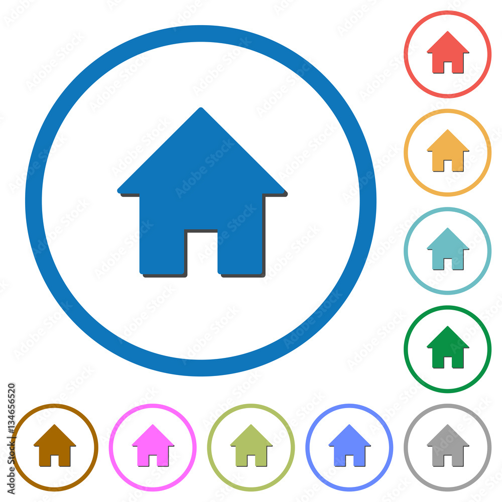 Home icons with shadows and outlines Home icons with shadows and outlines