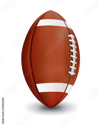 Realistic American Football Isolated on White Background Illustr
