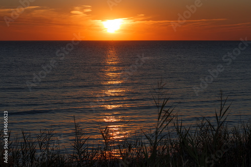 Sunset over the ocean  Tarifa  Spain