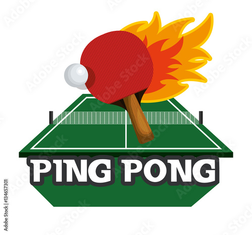 ping pong sport emblem icon vector illustration design