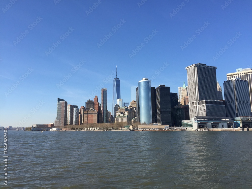 New York City Skyline River