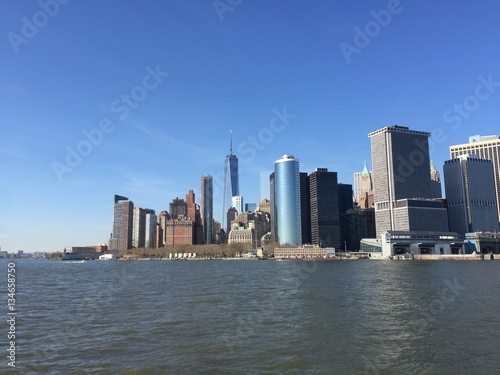 New York City Skyline River
