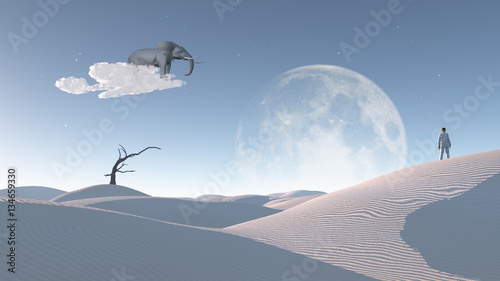 Bild auf Leinwand Elephant Some elements provided courtesy of NASA
