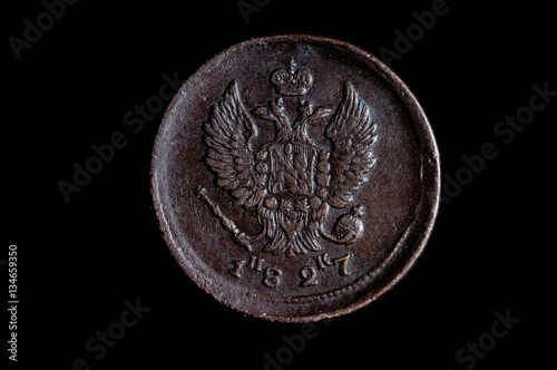 Russian Empire coin obverse with two-headed eagle