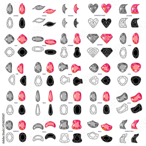 Fancy gem cut set