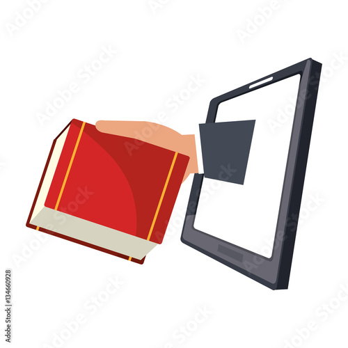electronic book technology icon vector illustration design