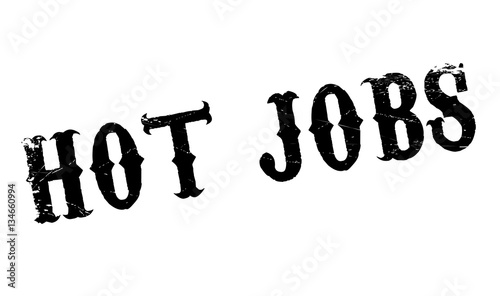 Hot Jobs rubber stamp. Grunge design with dust scratches. Effects can be easily removed for a clean, crisp look. Color is easily changed.